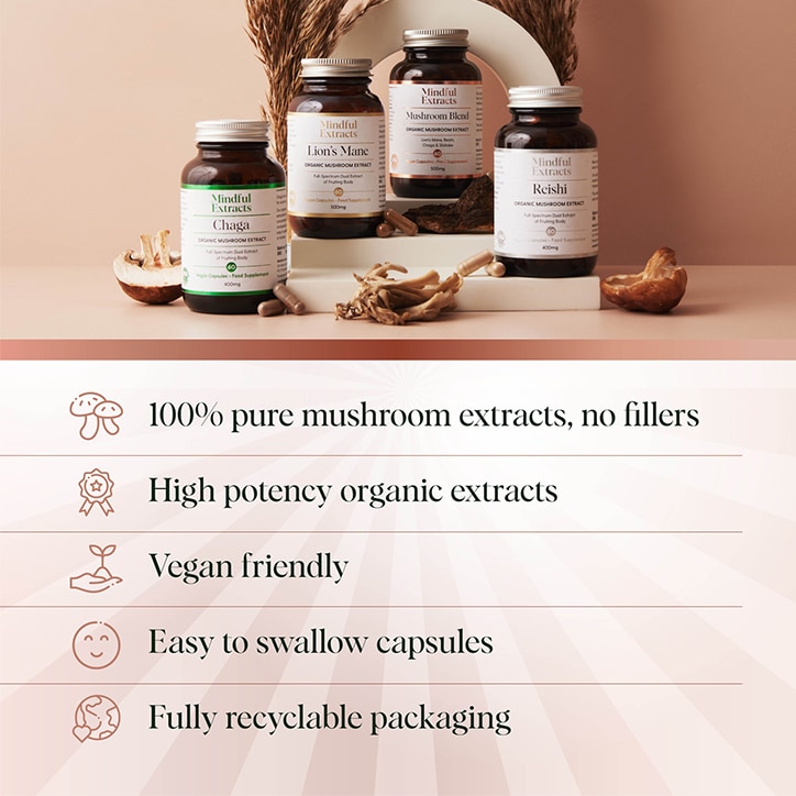 Mindful Extracts Organic Mushroom Blend 60 Vegan Capsules image 4