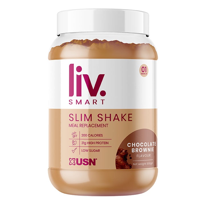USN Liv.Smart Slim Shake Meal Replacement Chocolate Brownie 550g image 1
