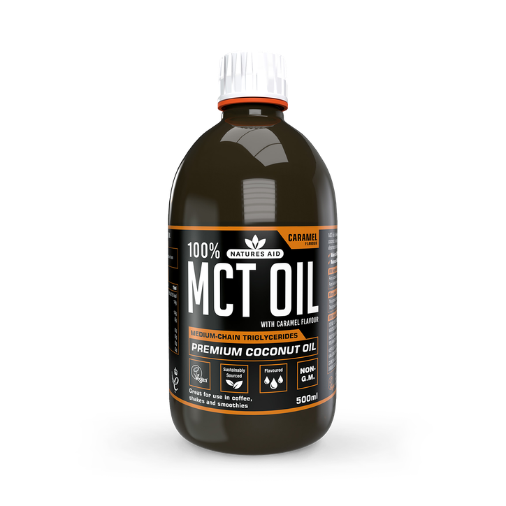 Natures Aid Medium Chain Triglycerides (MCT) Oil with Caramel Flavour 500ml image 1
