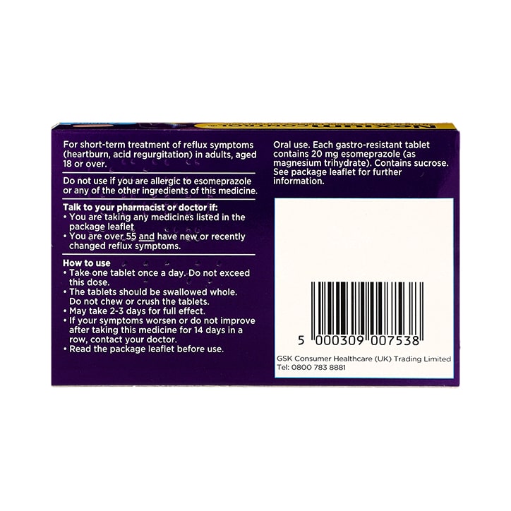 Nexium Control 20mg Gastro-Resistant 7 Tablets image 2