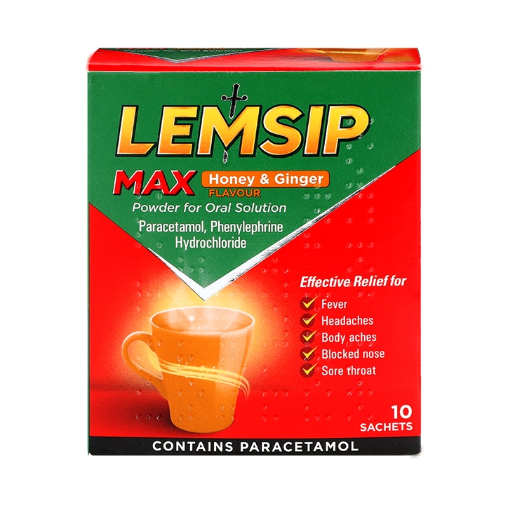 Lemsip Max Honey & Ginger Flavour Powder for Oral Solution 10 Sachets image 1