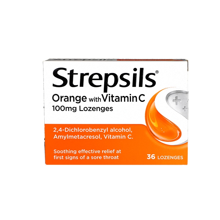 Strepsils Orange with Vitamin C 100mg Lozenges image 1