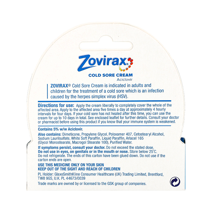 Zovirax Pump Cold Sore Cream 2g image 2