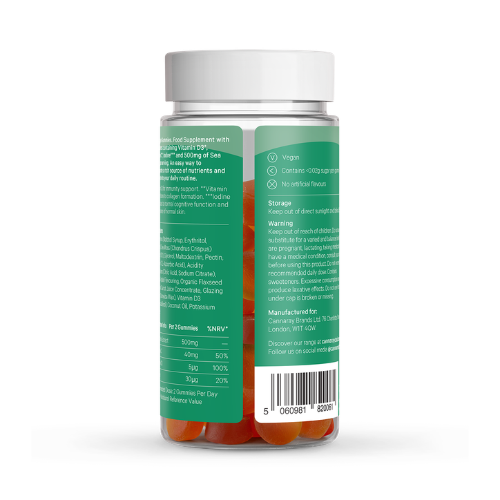 Cannaray Sea Moss Wellness 60 Apple Flavour Gummies 500mg image 2