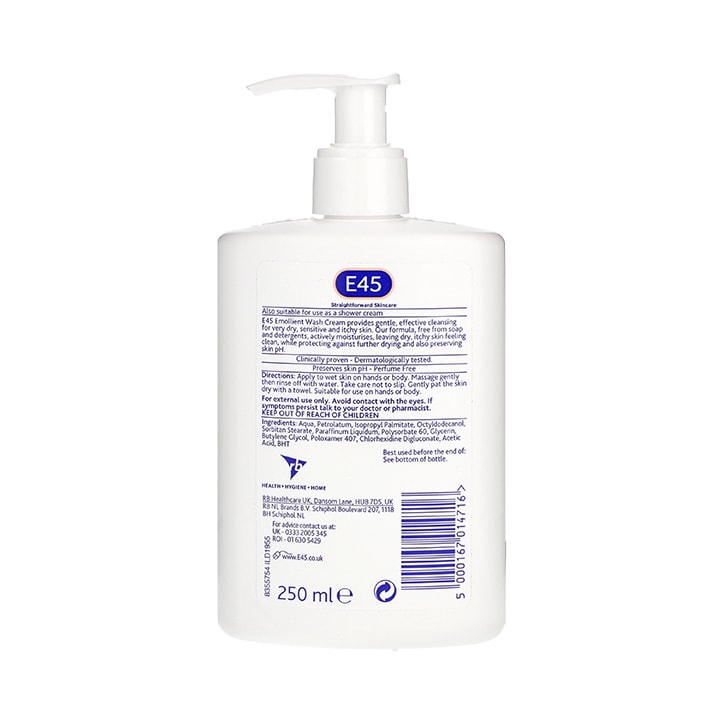 E45 Emollient Wash Cream 250ml image 2