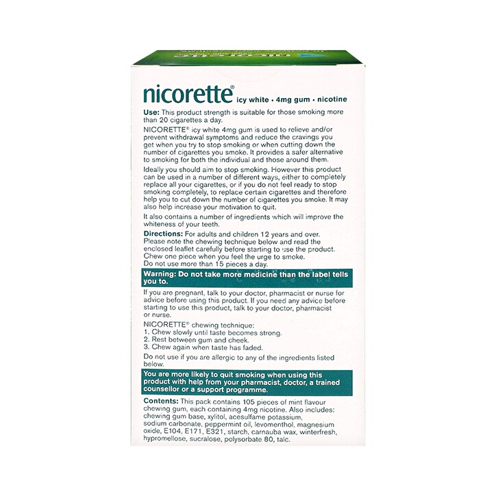 Nicorette Icy White  4mg Gum image 2