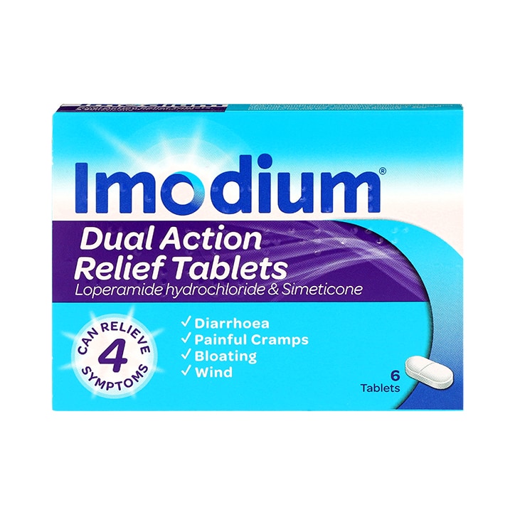 Imodium Plus Duel Action Relief 6 Tablets image 1