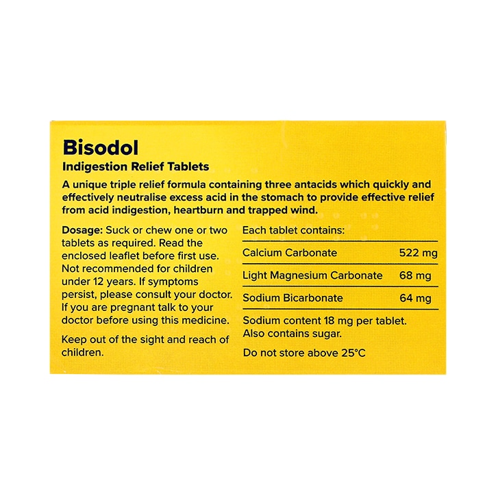 Bisodol Indigestion Relief 60 Tablets image 2