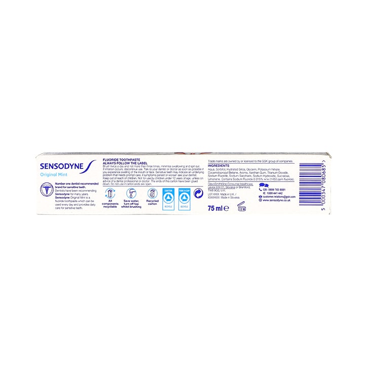 Sensodyne Complete Protection Tootpaste Original 75ml image 2