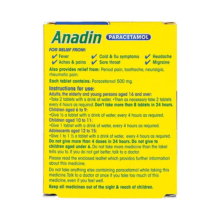 Anadin Paracetamol 16 Tablets image 2