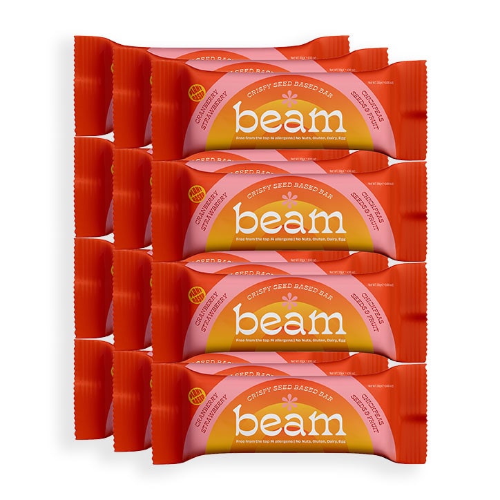 Beam Crispy Seed Based Bar Cranberry Strawberry 12x 30g-1