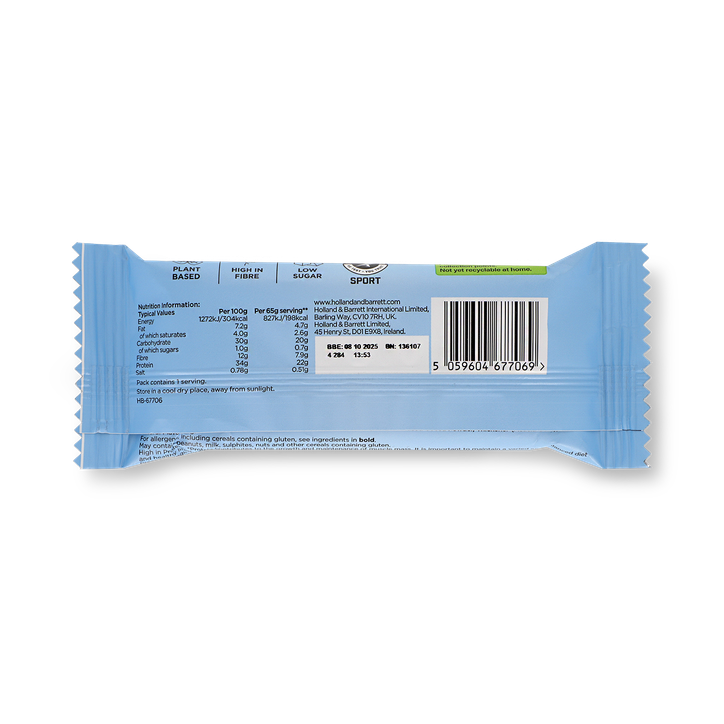 Plant Protein Bar Dark Chocolate Seasalt 65g image 3