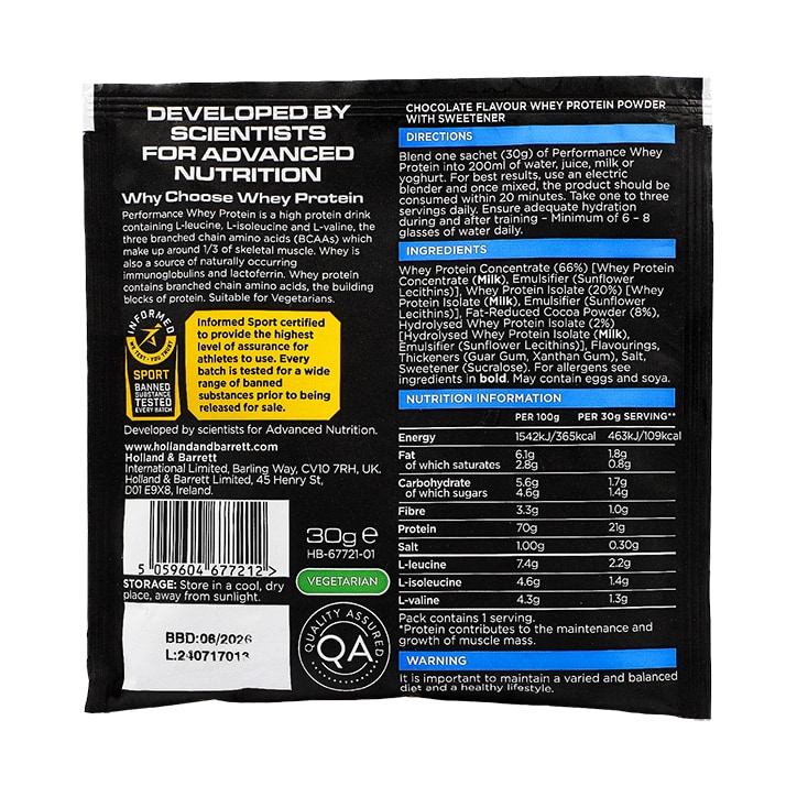 Whey Protein Chocolate Sachet 30g image 2