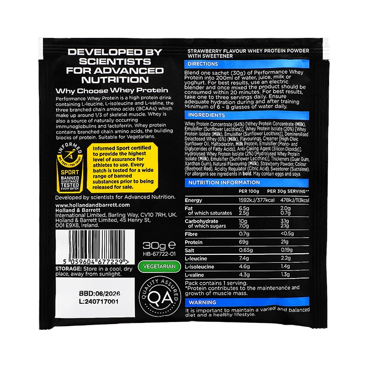 Whey Protein Strawberry Sachet 30g image 2