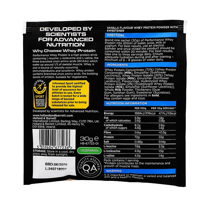 Whey Protein Vanilla Sachet 30g image 2