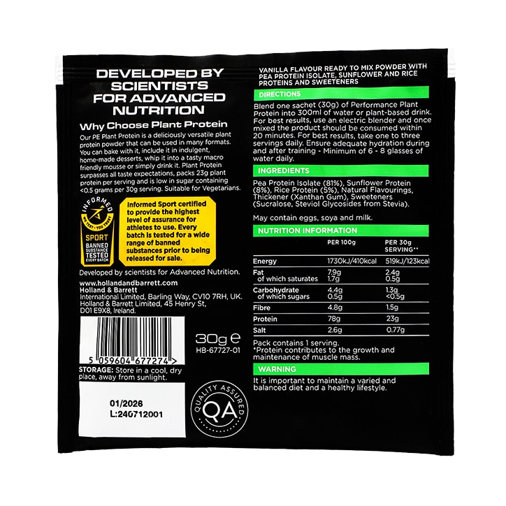 Plant Protein Vanilla Sachet 30g image 2