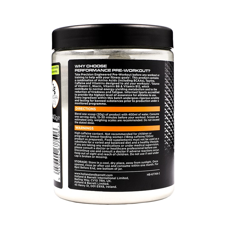 Performance Pre Workout Pineapple & Orange 440g image 2