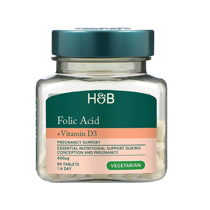 Holland & Barrett Folic Acid & Vitamin D3 90 Tablets image 1