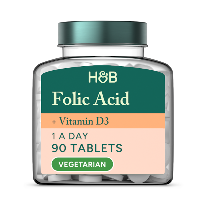 Holland & Barrett Folic Acid & Vitamin D3 90 Tablets image 1