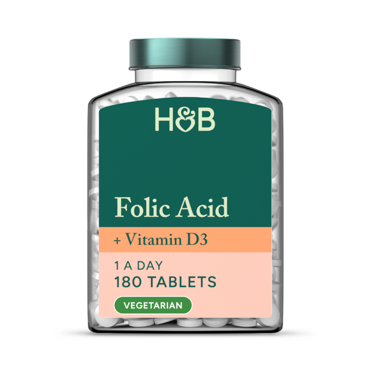 Holland & Barrett Folic Acid & Vitamin D3 180 Tablets image 1