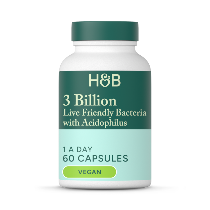 Holland & Barrett Live Friendly Bacteria with Acidophilus 3 Billion 60 Capsules image 1