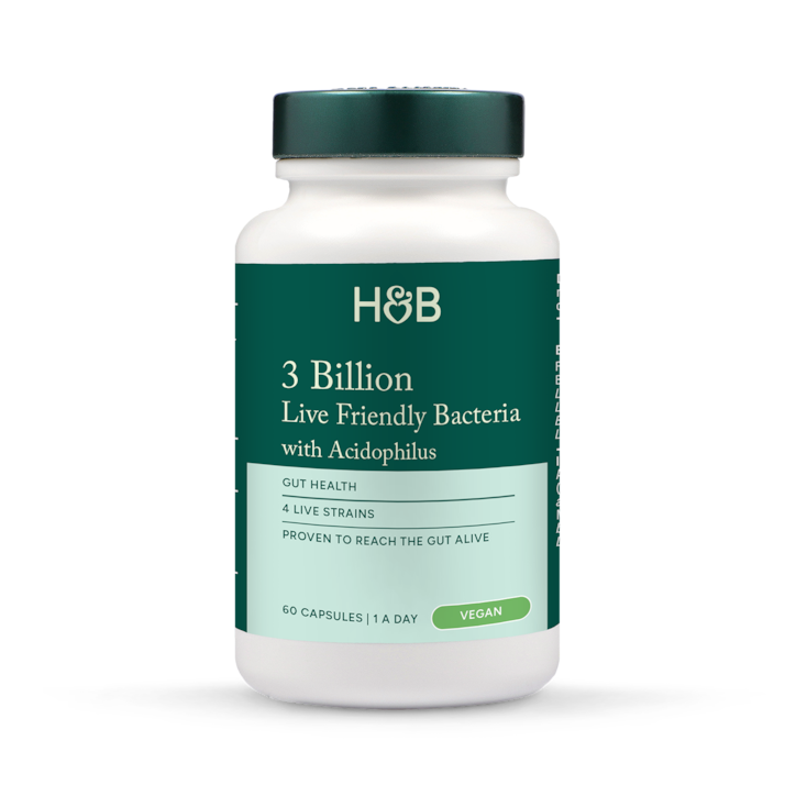 Holland & Barrett Live Friendly Bacteria with Acidophilus 3 Billion 60 Capsules image 2