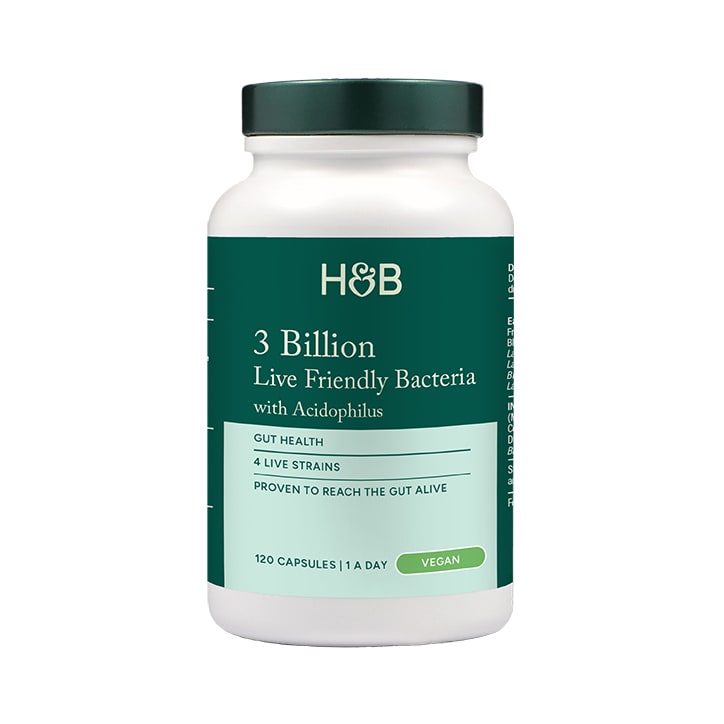 Holland & Barrett Live Friendly Bacteria with Acidophilus 3 Billion 120 Capsules image 2