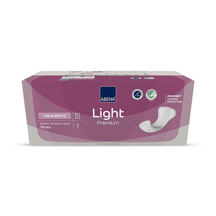 Abena Light Ultra Mini 0, 80ml Absorbency, 24 Incontinence Pads image 1