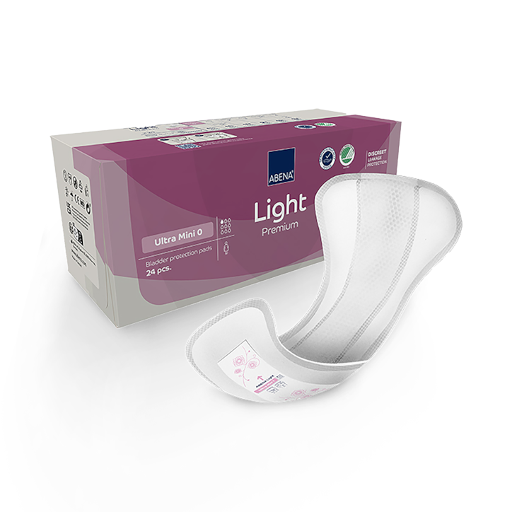 Abena Light Ultra Mini 0, 80ml Absorbency, 24 Incontinence Pads image 2