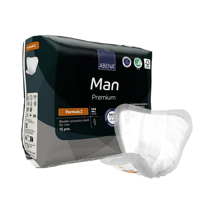 Abena Man Formula 2, 700ml Absorbency, Pack of 15 Incontinence Pads-1