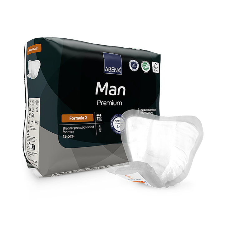 Abena Man Formula 2, 700ml Absorbency, Pack of 15 Incontinence Pads image 1