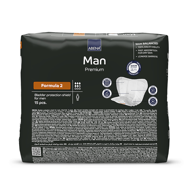 Abena Man Formula 2, 700ml Absorbency, Pack of 15 Incontinence Pads image 2