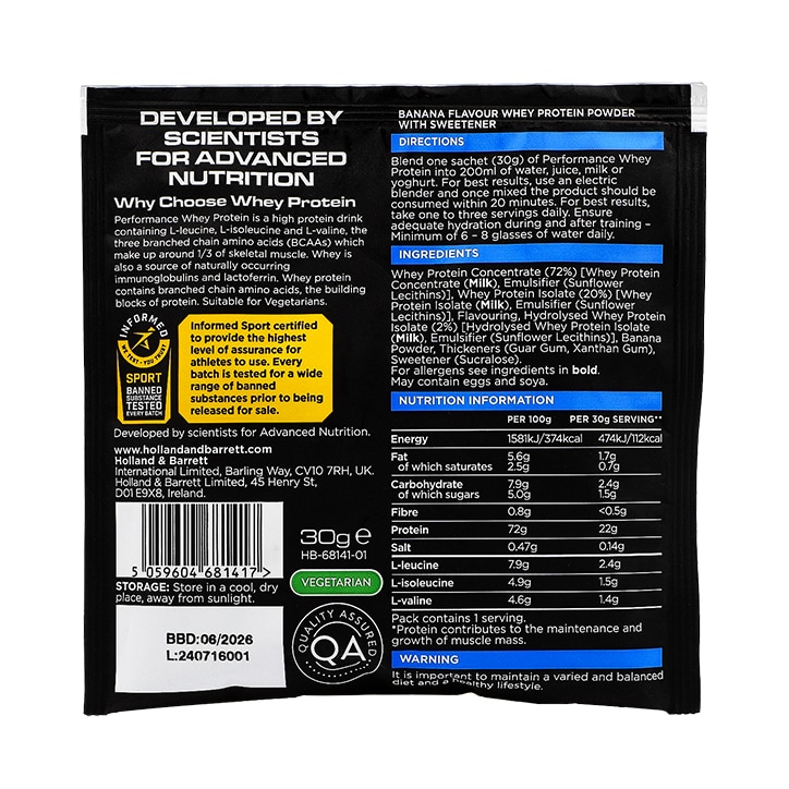 Whey Protein Banana Sachet 30g image 2