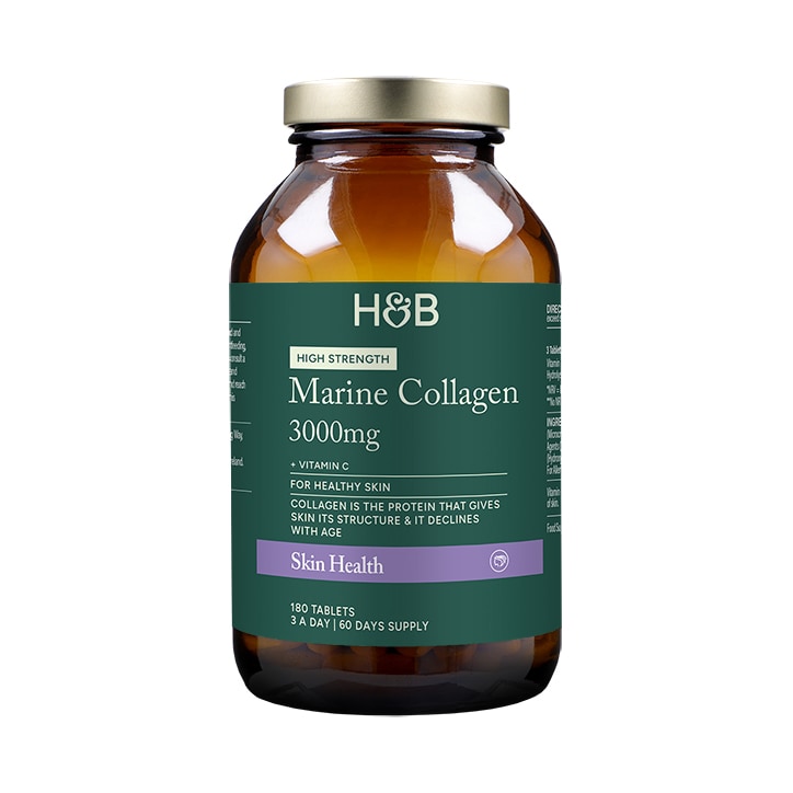 Holland & Barrett Marine Collagen with Vitamin C 180 Tablets image 1