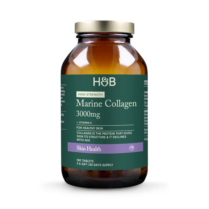 Holland & Barrett Marine Collagen with Vitamin C 180 Tablets image 1