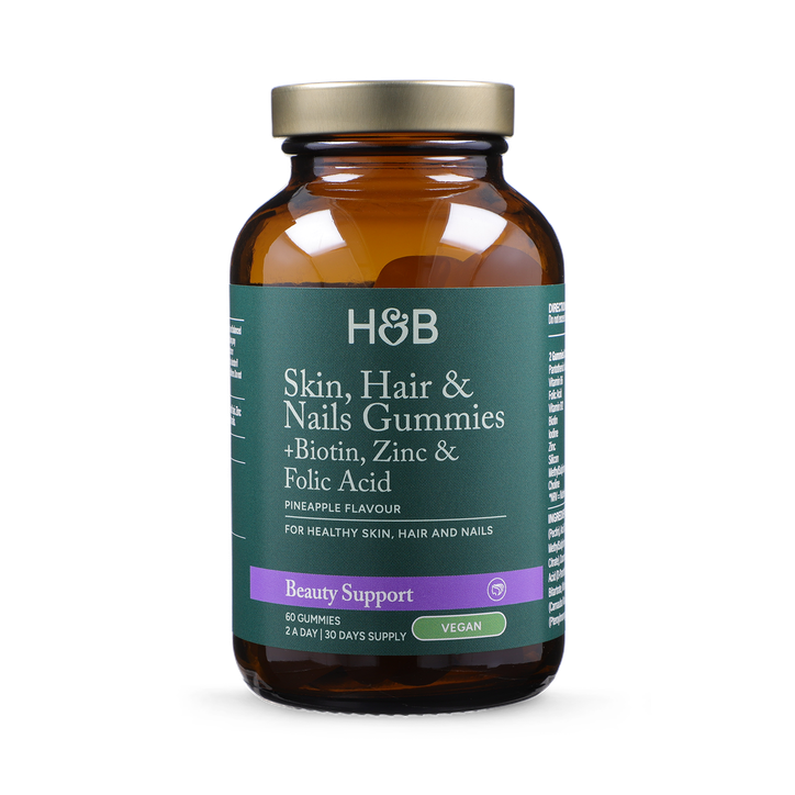 Holland & Barrett Skin Hair And Nails Vegan Pineapple Flavour 60 Gummies image 1