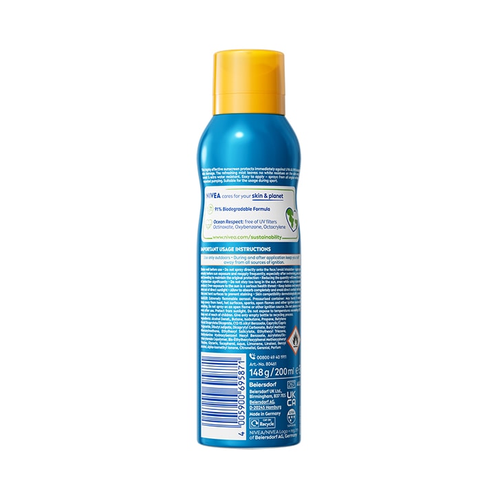 NIVEA Sun Protect & Dry Touch Sunscreen Spray SPF50 200ml image 2