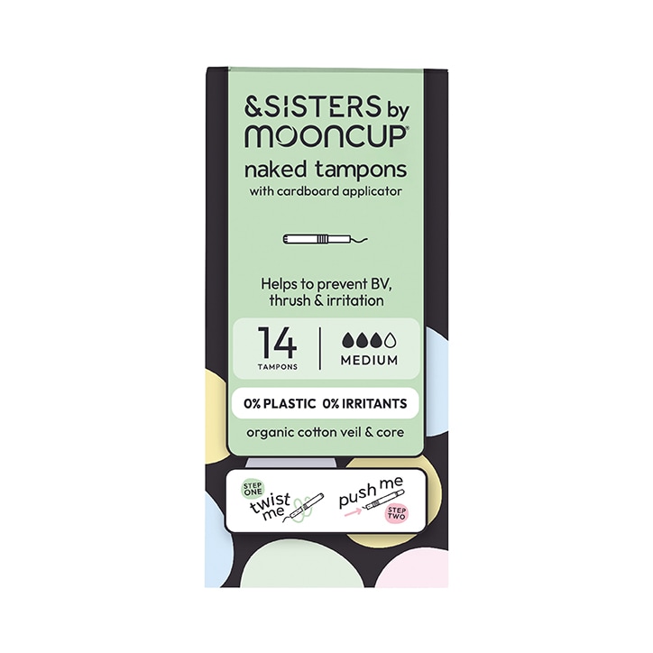 &SISTERS by Mooncup Organic Cotton Tampons with Eco Applicator - Medium 14 Pack-1
