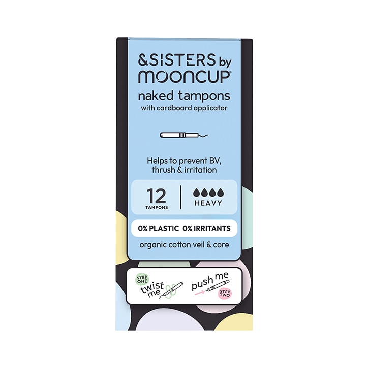 &SISTERS by Mooncup Organic Cotton Tampons with Eco Applicator - Heavy 12 Pack-1