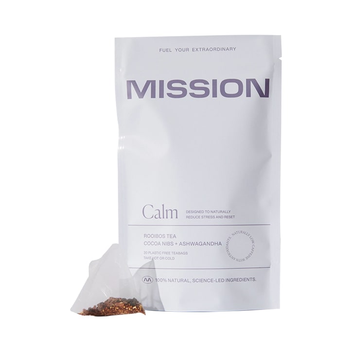 Mission Calm Rooibos Tea (Cocoa Nibs & Ashwagandha) 30 Tea Bags-1