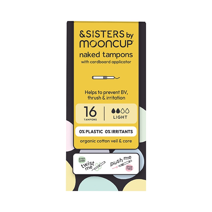 &SISTERS by Mooncup Organic Cotton Tampons with Eco Applicator - Light 16 Pack-1