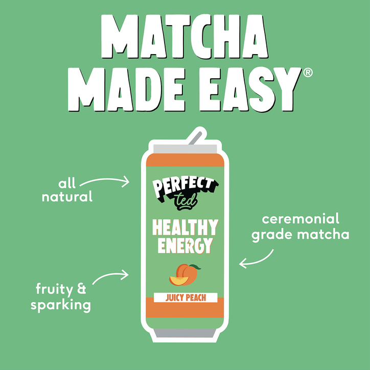 PerfectTed Matcha Juicy Peach Energy Drink 250ml image 4
