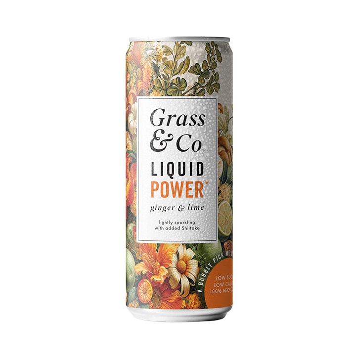 Grass & Co. Liquid Power (Ginger, Lime & Shiitake) Functional Sparkling Drink 250ml image 1