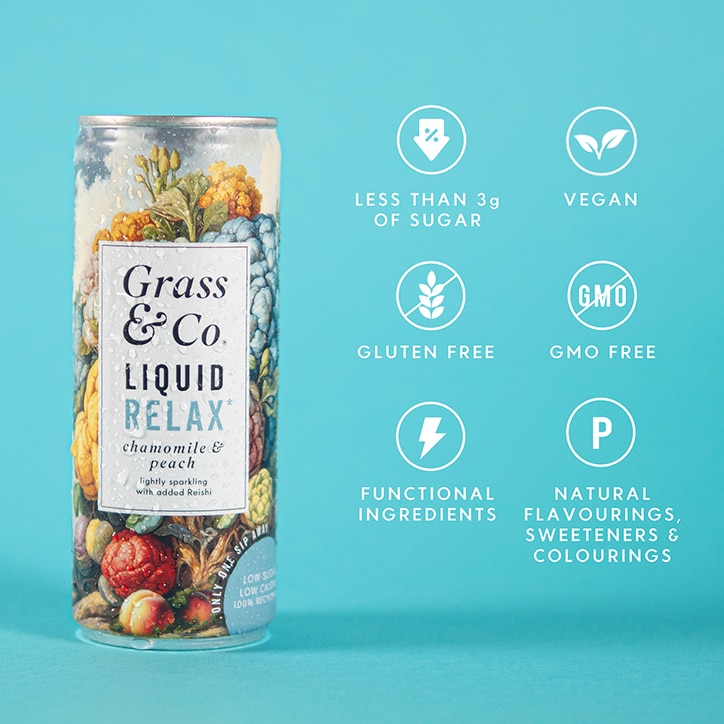 Grass & Co. Liquid Relax (Peach, Chamomile & Reishi) Functional Sparkling Drink 250ml image 4