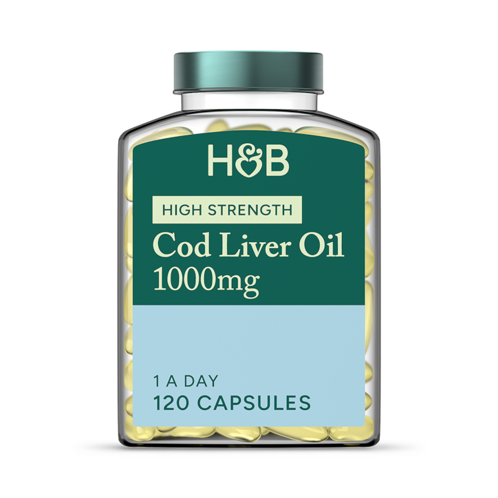 Holland & Barrett Pure Cod Liver Oil 1000mg 120 Capsules image 1