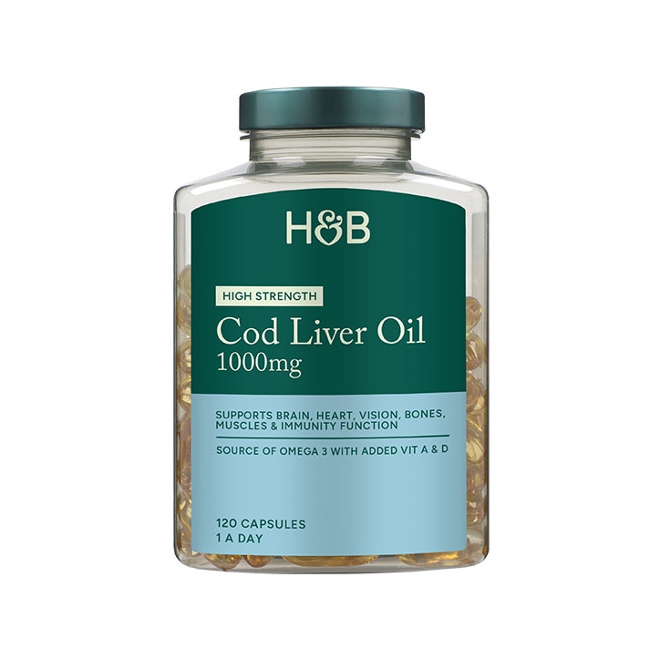 Holland & Barrett Pure Cod Liver Oil 1000mg 120 Capsules image 2