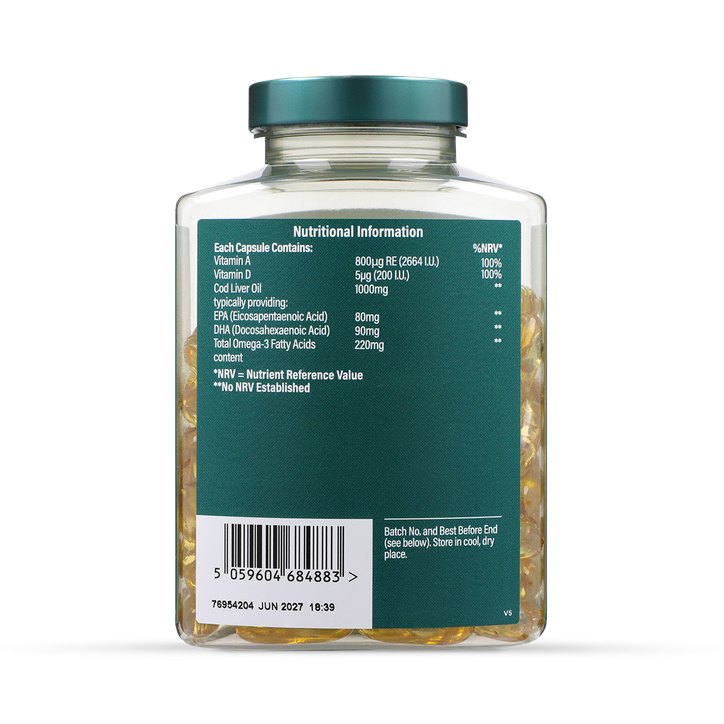 Holland & Barrett Pure Cod Liver Oil 1000mg 120 Capsules image 3