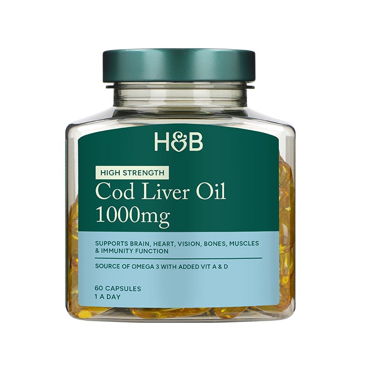 Holland & Barrett Pure Cod Liver Oil 1000mg 60 Capsules image 2