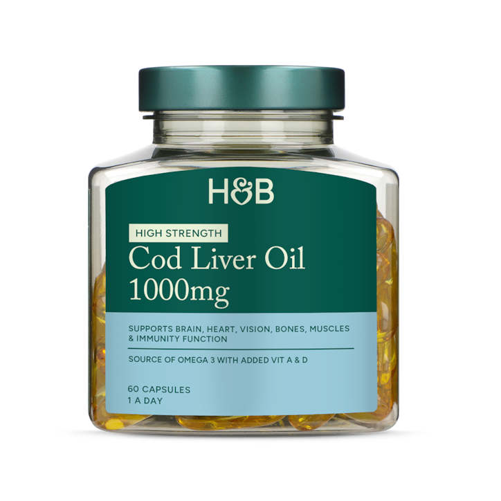 Holland & Barrett Pure Cod Liver Oil 1000mg 60 Capsules image 2