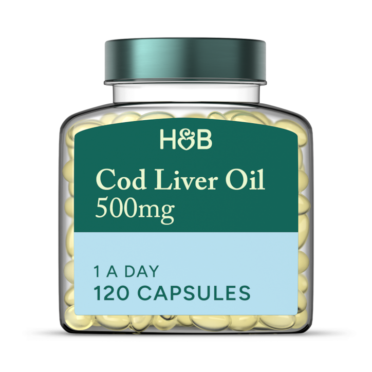 Holland & Barrett Pure Cod Liver Oil 500mg 120 Capsules image 1